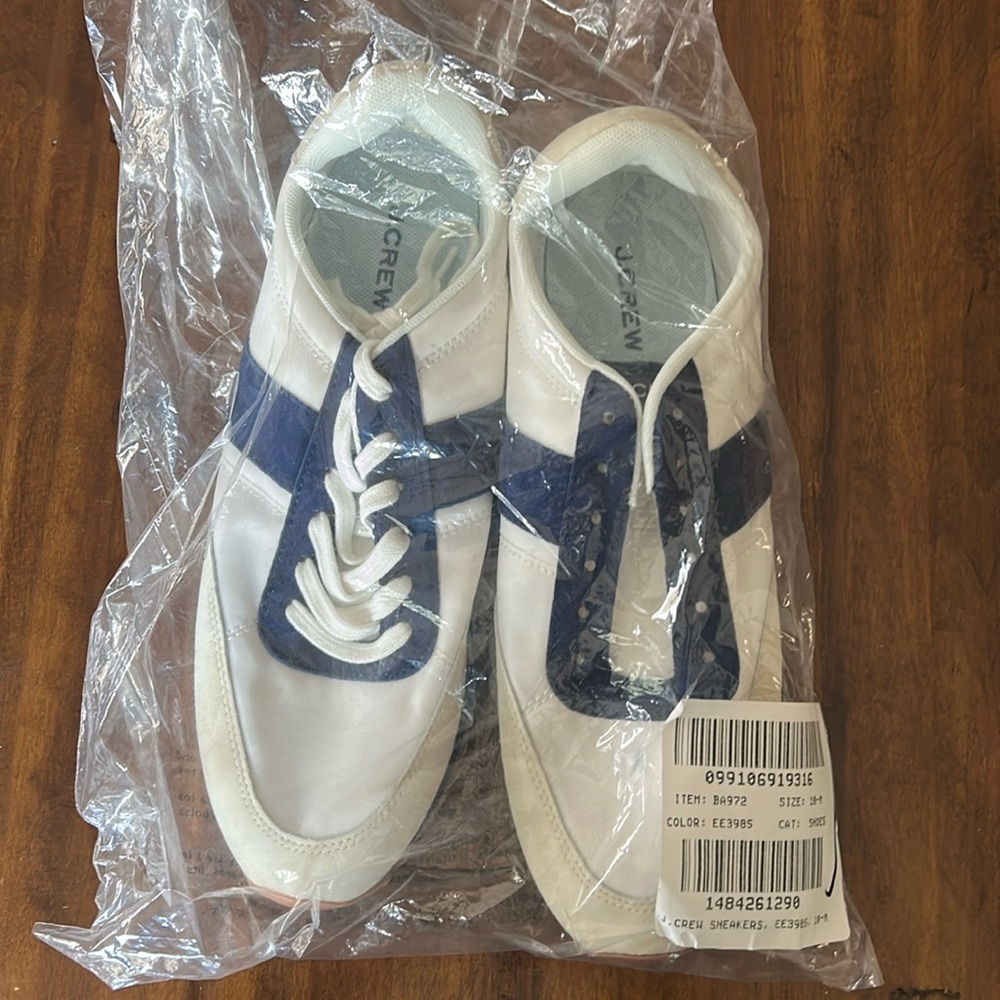 J. Crew trainers colorblock BA972 Mediterranean Navy Size 10 - Picture 7 of 8